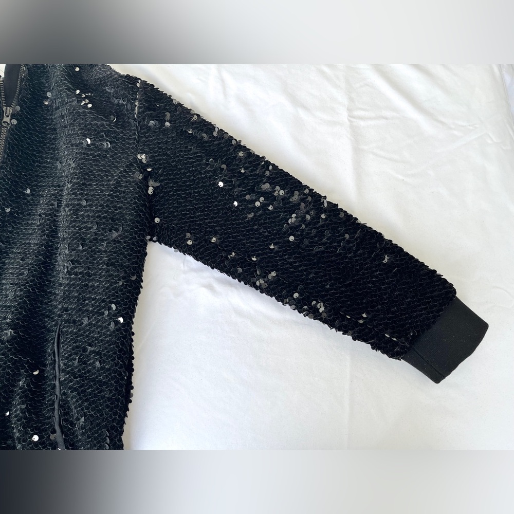 ZARA | Velvet Sequinned Bomber Jacket - Picture 8 of 16